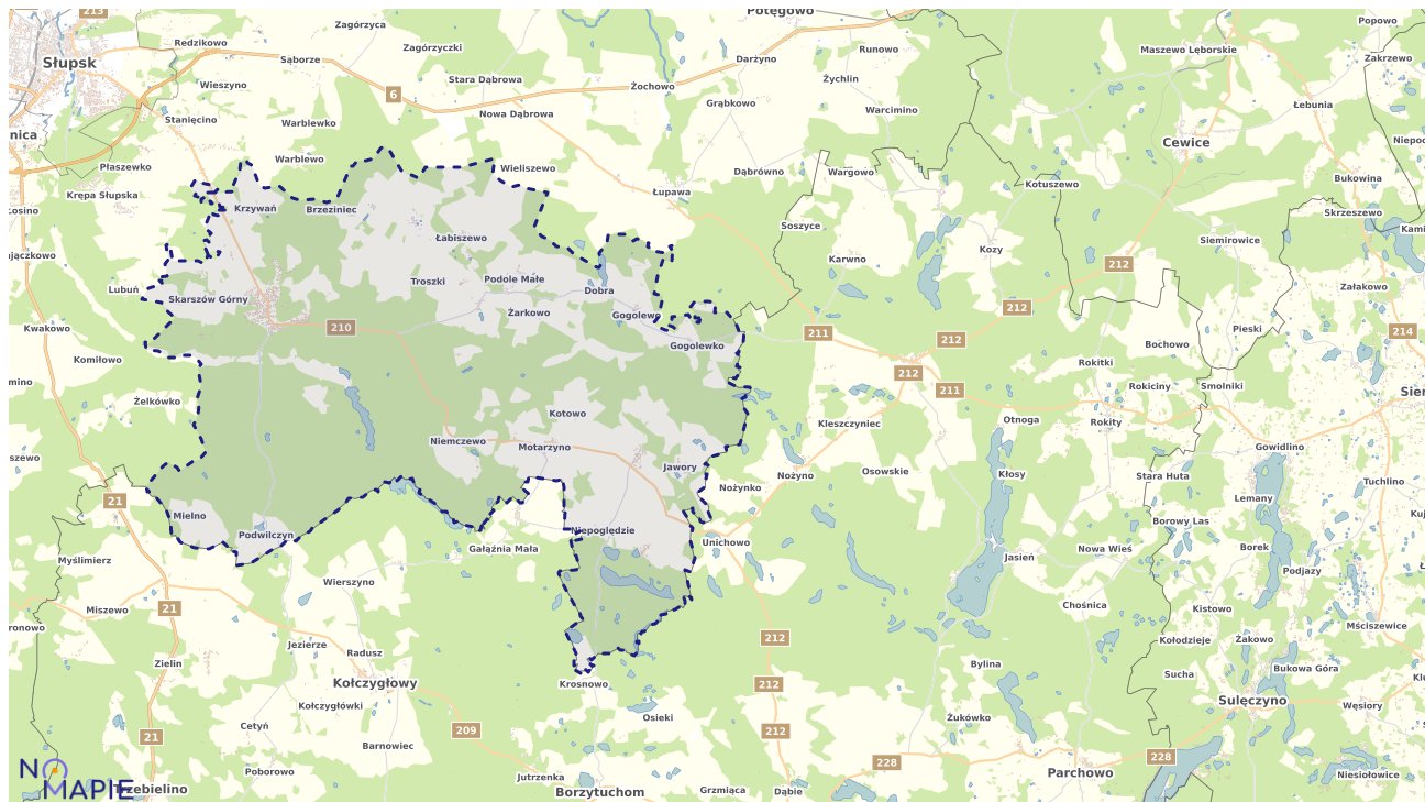 Mapa uzbrojenia terenu Dębnicy Kaszubskiej